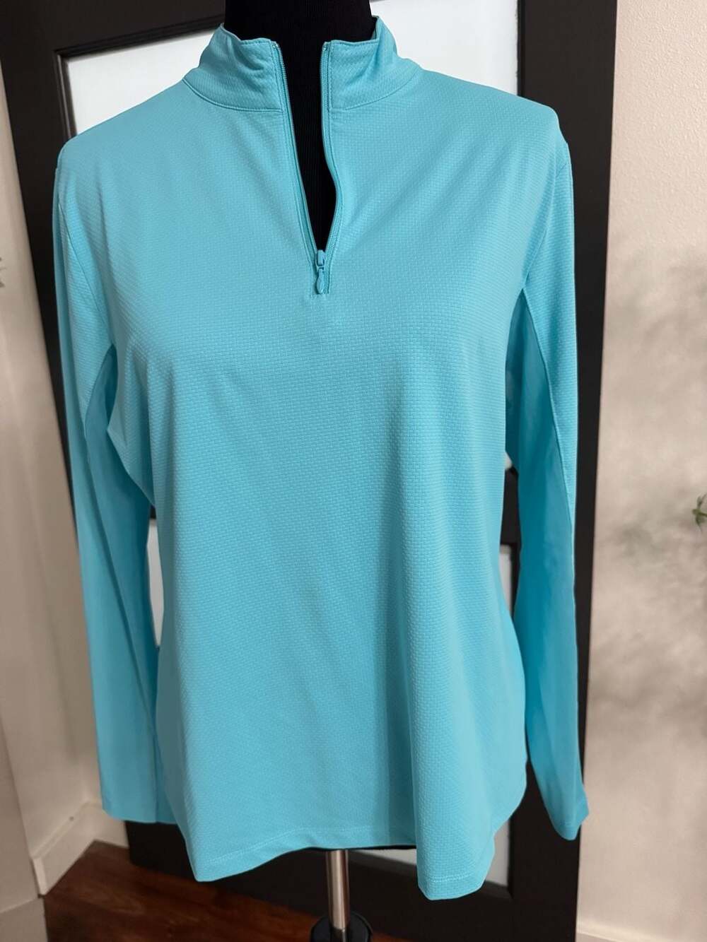 x by gottex Women's Long Sleeve Quarter Zip Athletic Performance Pullover